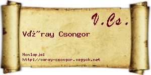 Váray Csongor névjegykártya